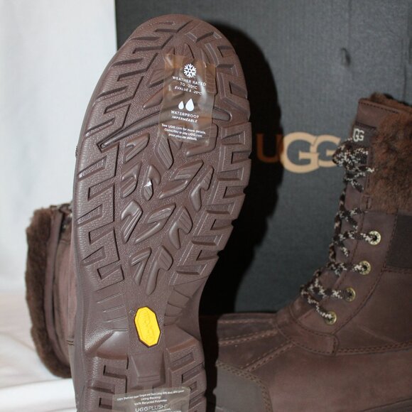 NIB UGG MEN'S BUTTE LOGO LEATHER SUEDE SHEARLING LINED WINTER SNOW BOOTS - Picture 7 of 11